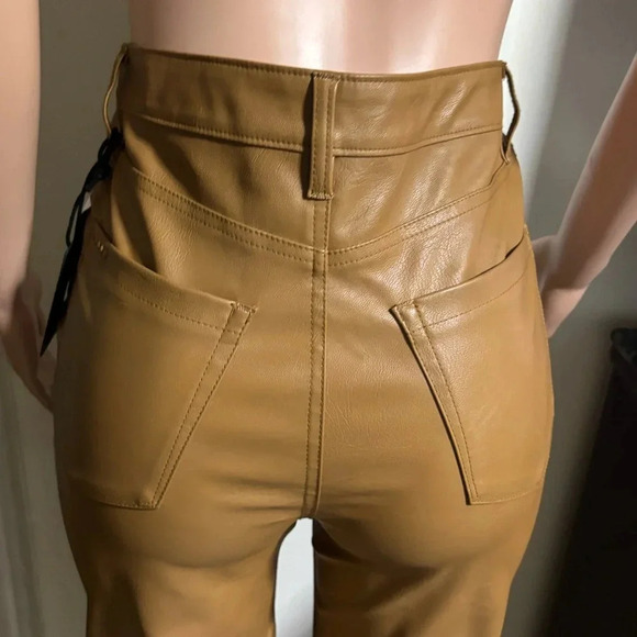 NWT BLANKNYC Women’s Baxter Leather Nude Pants - Picture 4 of 15